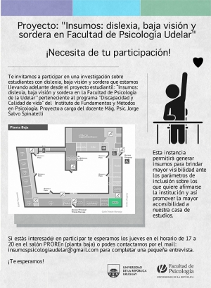 Proyecto: "Insumos: diselexia, baja visión y sordera en Facultad de Psicología, Udelar"