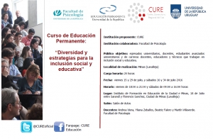 Curso: Formación Permanente "Diversidad y estrategias para la inclusión social y educativa"