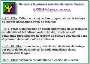 Comunicado del CEUP: Calendario de actividades en el marco de la Elección de Decano/a