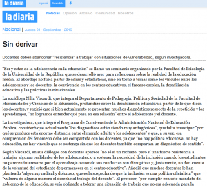 Impresión de pantalla de la nota publicada en el portal de La Diaria
