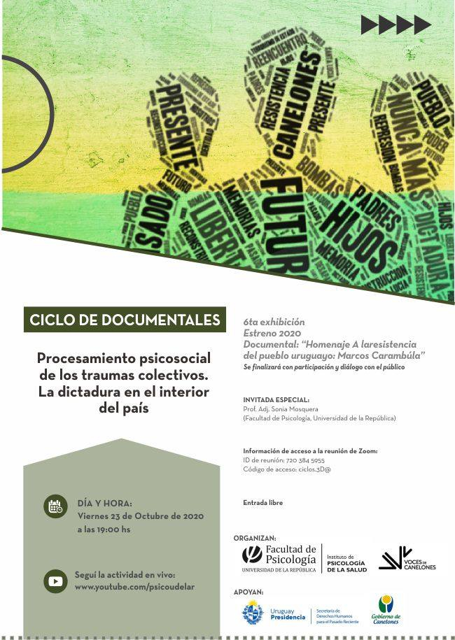 Ciclo de Documentales "Procesamiento psicosocial de los traumas colectivos. La dictadura en el interior del país"