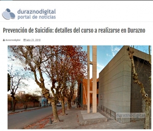 Prevención de Suicidio: detalles del curso a realizarse en Durazno