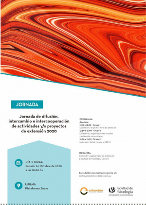 Difusión, intercambio e intercooperación de actividades y/o proyectos de extensión 2020