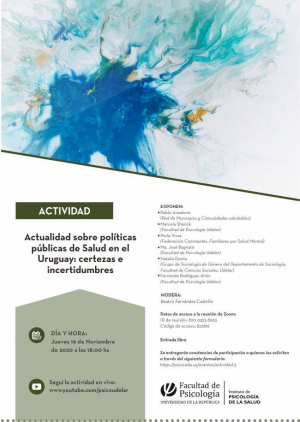 Actividad: Actualidad sobre políticas públicas de Salud en el Uruguay: certezas e incertidumbres