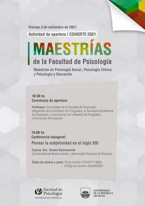 Cohortes 2021 y Conferencia inaugural