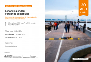 Afiche de difusión de la I Jornada Clínica Especialización en Psicoterapia Psicodinámica