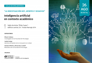 afiche de difusión del Ciclo de encuentros "La investigación hoy, aportes y desafíos"