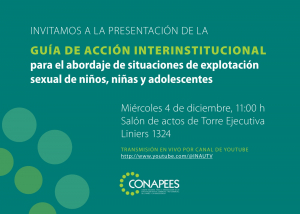 Presentación de la Guia de acción interinstitucional para el abordaje de situaciones de explotación sexual de niños, niñas y adolescentes