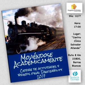 Afiche de difusión de la actividad incluyendo isologotipos del Programa Integral y la Facultad de Psicología