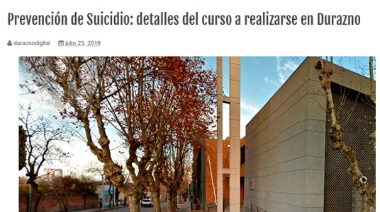 Prevención de Suicidio: detalles del curso a realizarse en Durazno