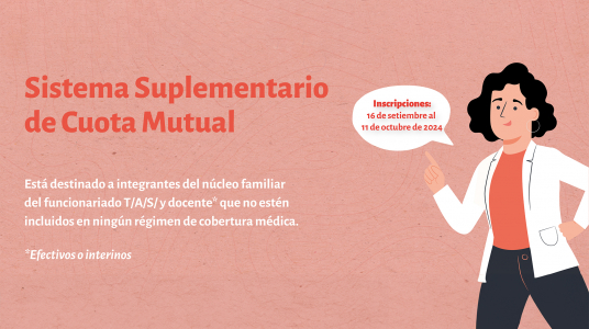 Inscripciones al nuevo Sistema Suplementario de Cuota Mutual a partir del 16 de setiembre