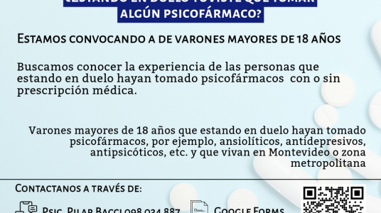 Convocatoria a varones para investigación sobre Duelo y Uso de Psicofármacos