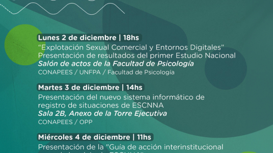 Cuatro jornadas para reflexionar y actuar frente a la explotación sexual comercial de niños, niñas y adolescentes