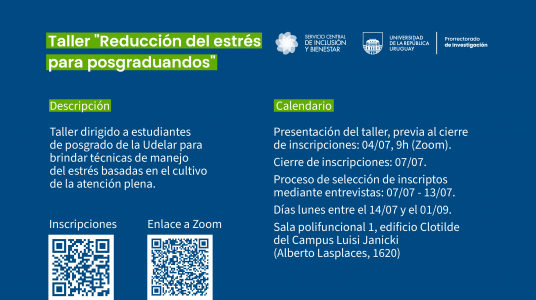 Taller de reducción del estrés para posgraduandos Udelar