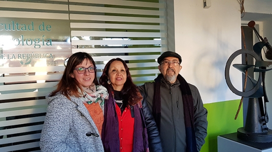 Asist. Evangelina Curbelo junto con la Dra. Isa Hetzel y el Dr. Mauricio Roberto Campelo De Macedo
