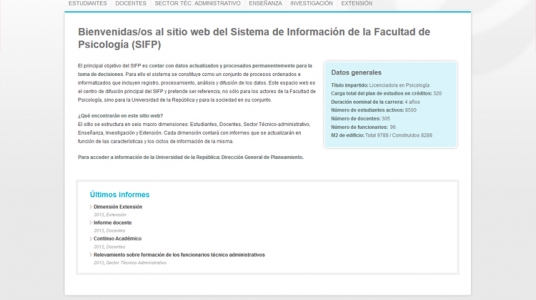 Impresión de pantalla del sitio web del SIFP