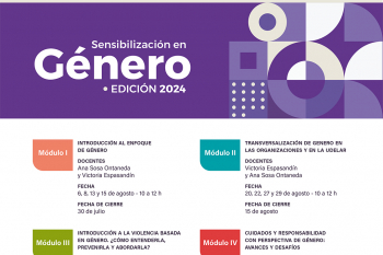 Cronograma de actividades de la edición 2024 del Ciclo modular de sensibilización de género
