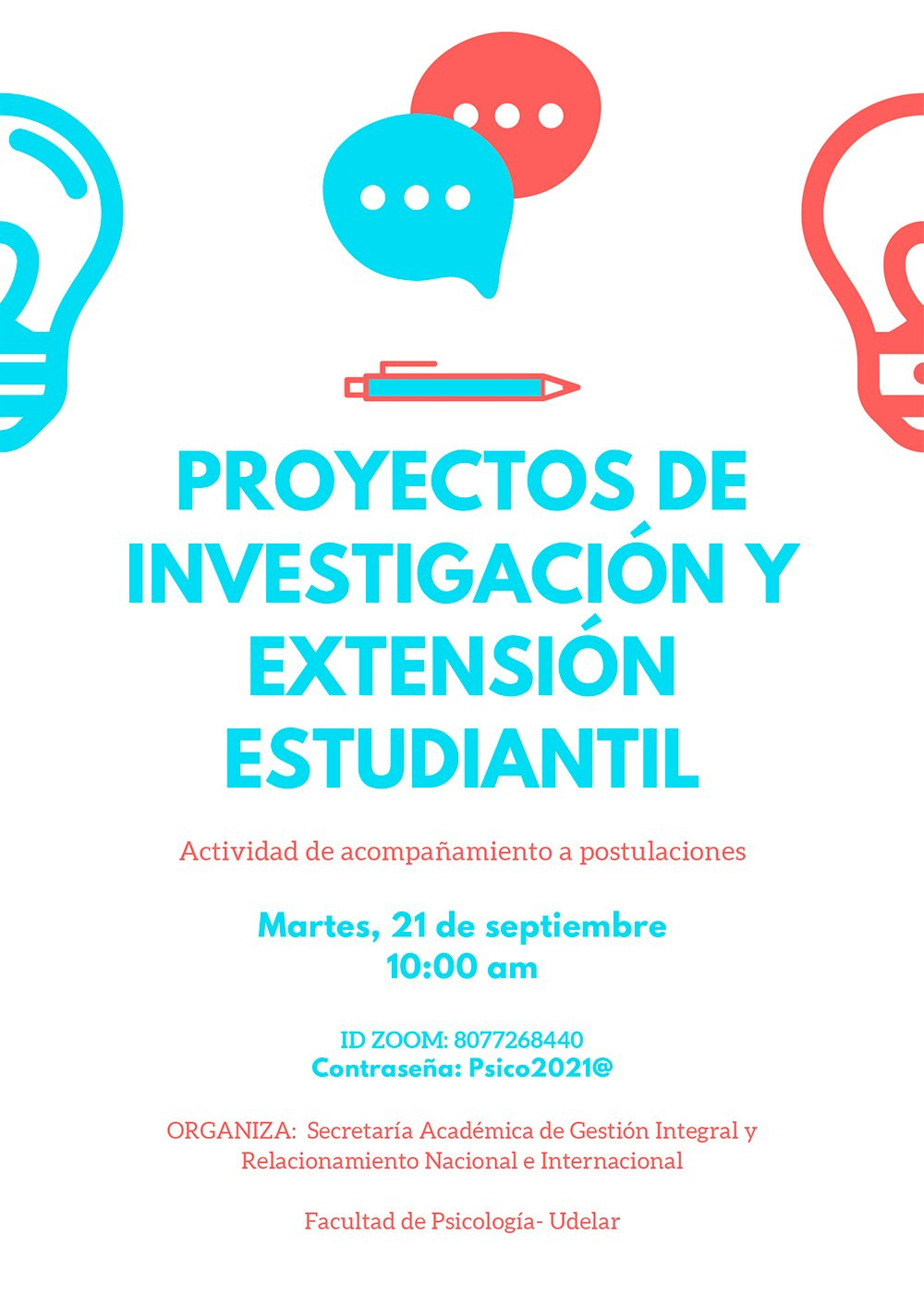 Acompañamiento a postulaciones a los programas estudiantiles de Investigación y Extensión (PAIE-PEEU)