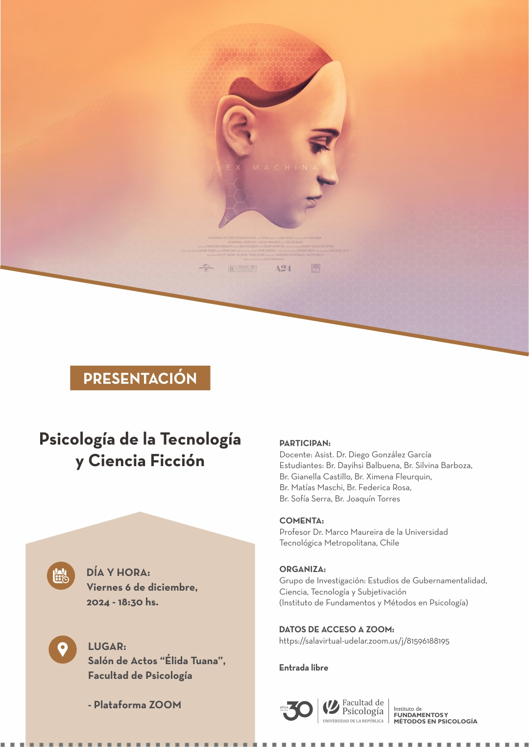 afiche de difusión de la actividad