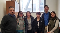 En la foto de izquierda a derecha: Prof. Juan Fernández; Asistente Evangelina Curbelo; Paula González; Johanna Morales; David Medina y Magali Casanova