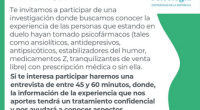 Voluntarios para estudio sobre el consumo de psicofármacos durante un duelo