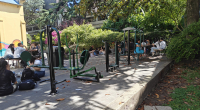 Inauguración de estación de gimnasia al aire libre