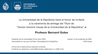 Entrega del Título de “Doctor Honoris Causa de la Universidad de la República” a Bernard Golse