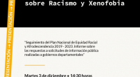 Presentación del informe “Seguimiento del Plan Nacional de Equidad Racial y Afrodescendencia 2019 - 2023. Informe sobre las respuestas a solicitudes de información pública realizadas a gobiernos departamentales”