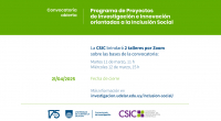 Convocatoria abierta: Programa de Proyectos de Investigación e Innovación orientadas a la Inclusión Social 