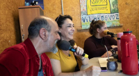 Gabriel Aguilar, Cecilia Baroni y Gabriela Calvo en la radio.