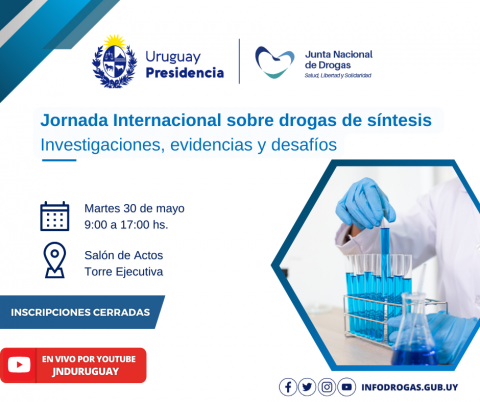 Invitación jornada internacional sobre drogas de síntesis. Investigaciones, evidencia y desafíos