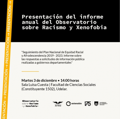 Presentación del informe “Seguimiento del Plan Nacional de Equidad Racial y Afrodescendencia 2019 - 2023. Informe sobre las respuestas a solicitudes de información pública realizadas a gobiernos departamentales”