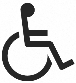 Imagen con iconografía que representa "discapacidad motriz"